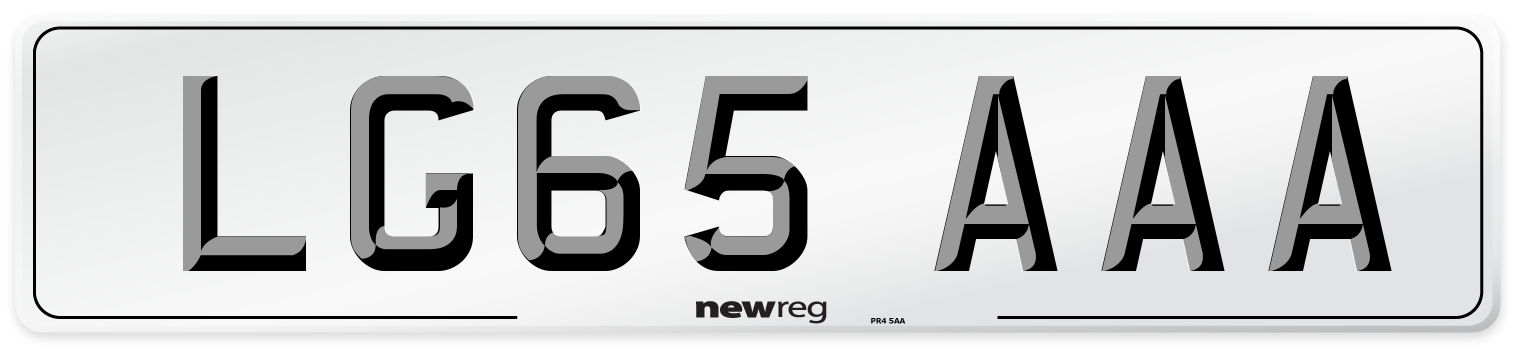 LG65 AAA Number Plate from New Reg